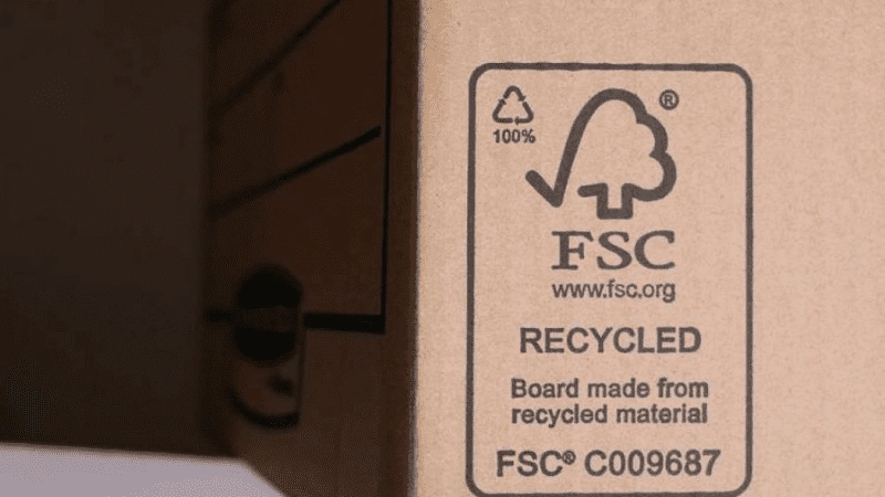 A packing carton with FS certification mark